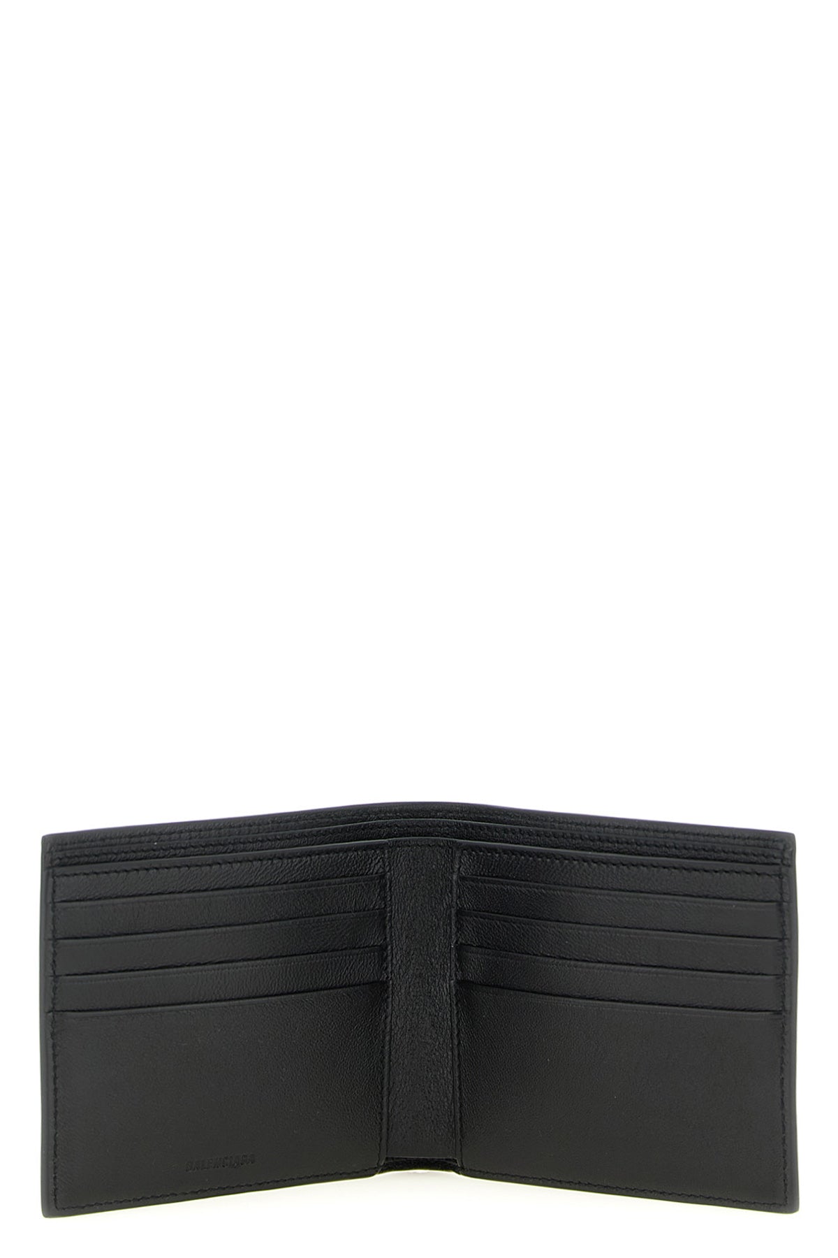 cash square black leather wallet