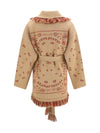 icon jacquard cardigan with belt