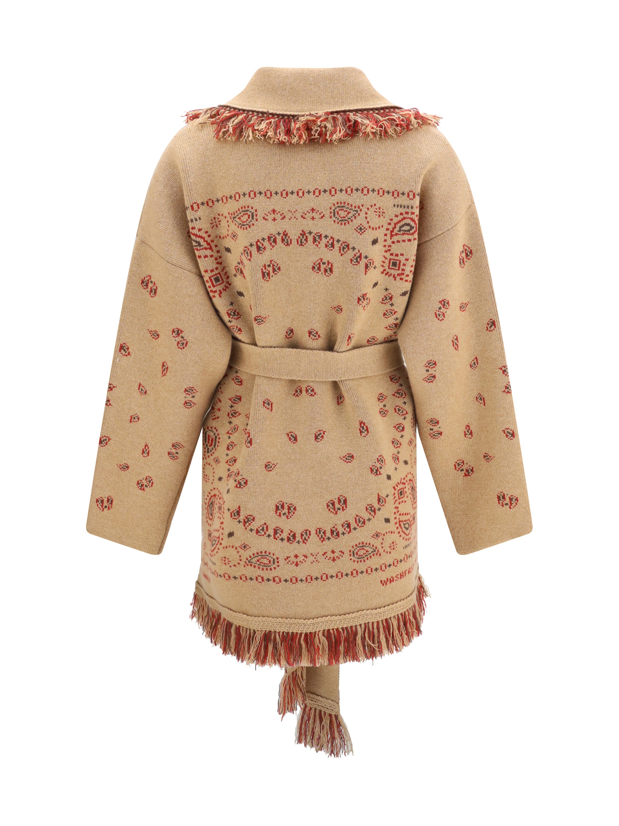 icon jacquard cardigan with belt
