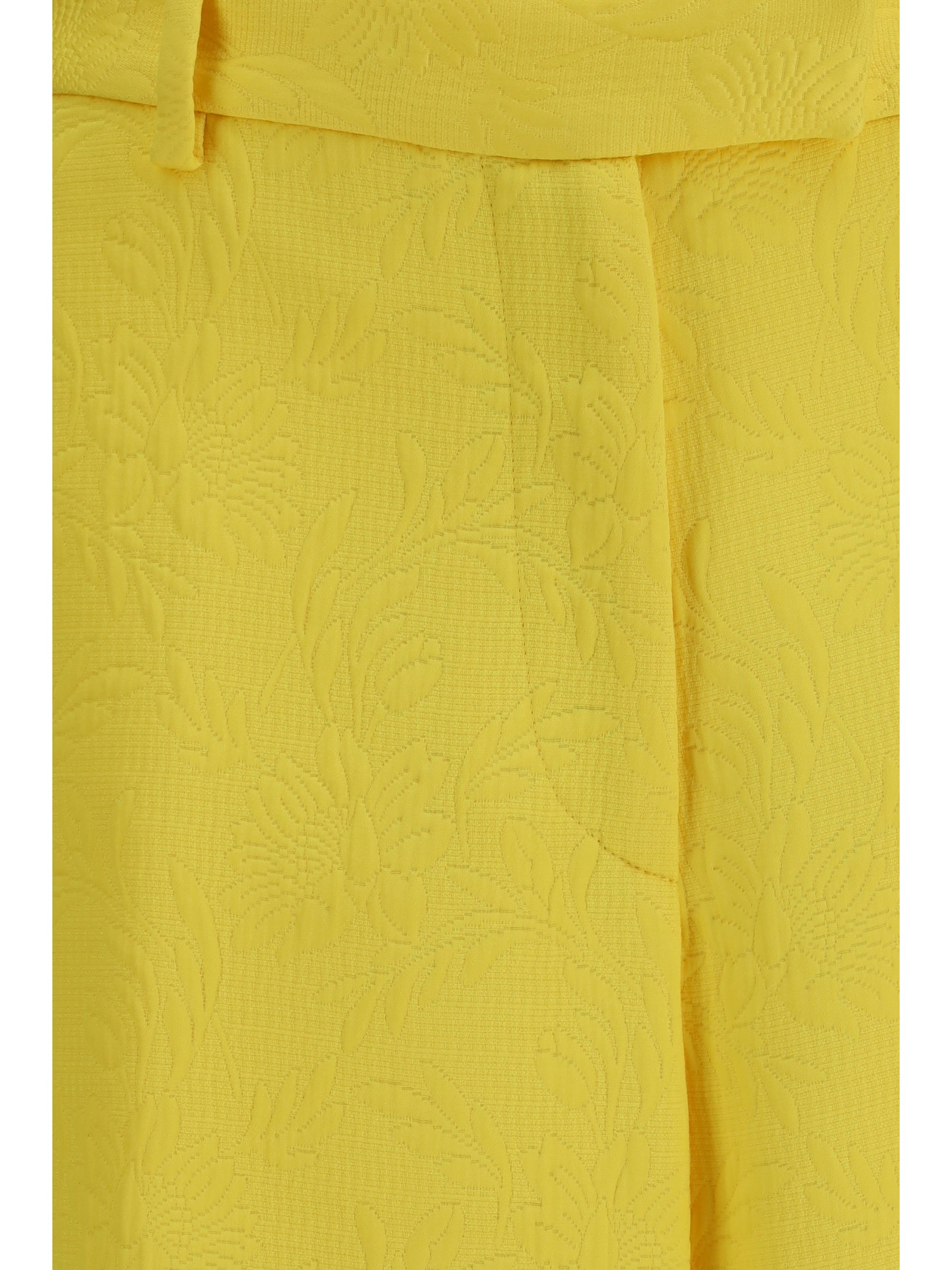 wide-leg pants with all-over jacquard pattern