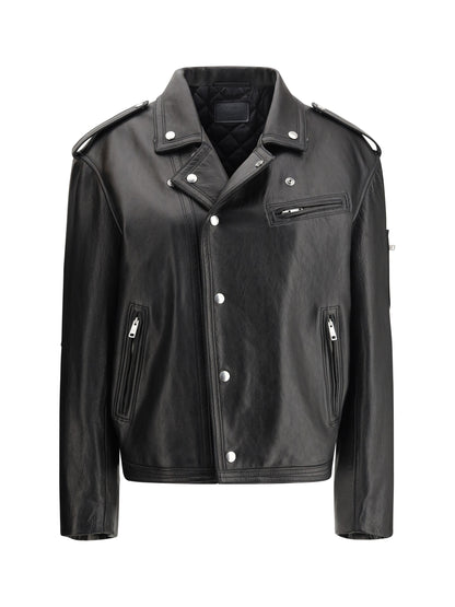 PRADA 40 biker leather jacket