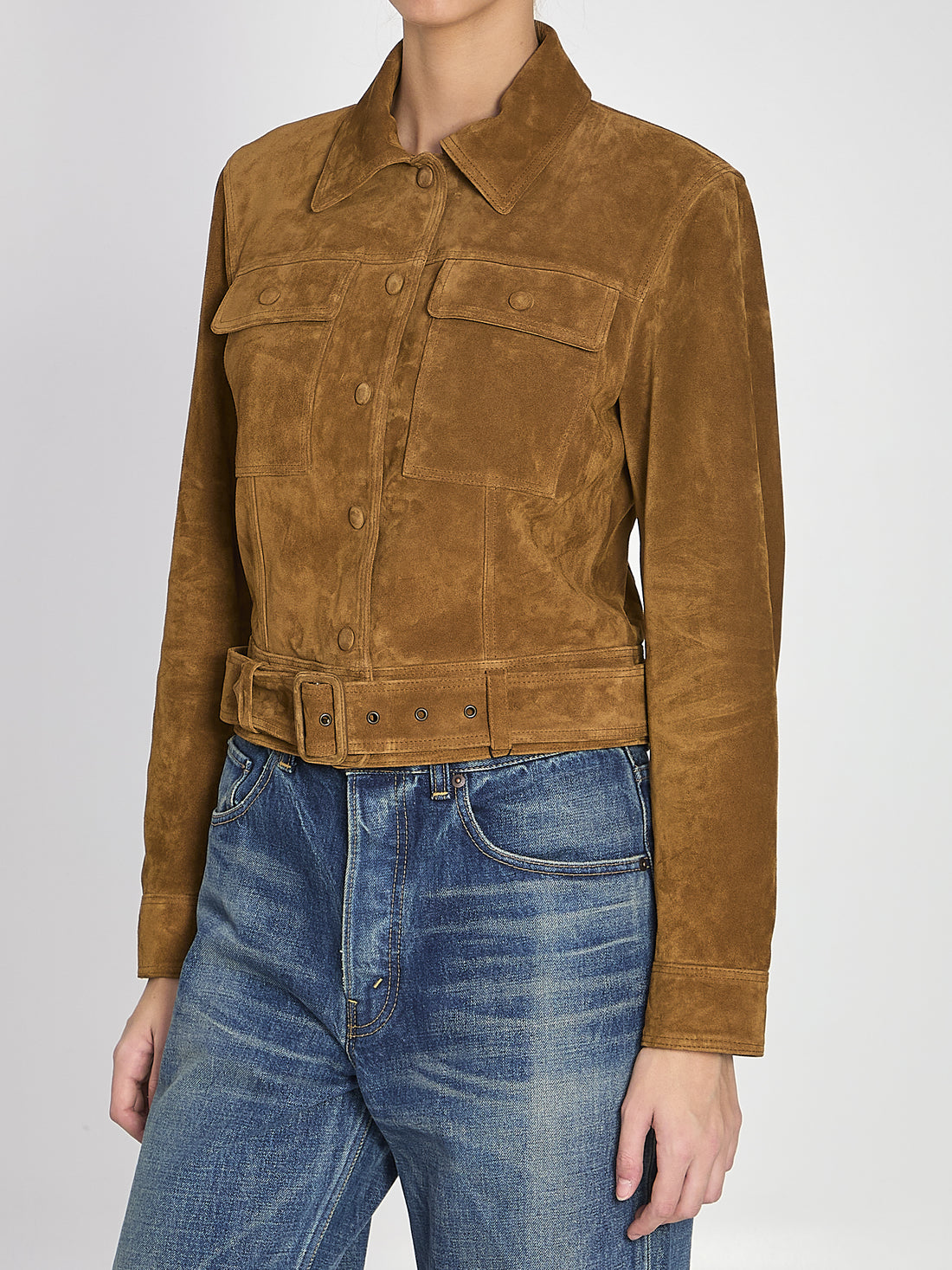 SAINT LAURENT 38 vintage suede leather jacket