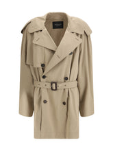 BALENCIAGA M belted double-breasted trench coat