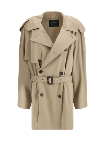 BALENCIAGA M belted double-breasted trench coat