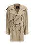 BALENCIAGA M belted double-breasted trench coat