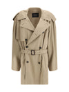 belted double-breasted trench coat