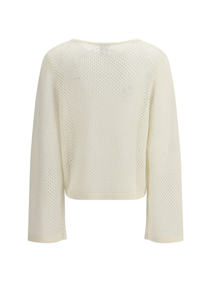 ALLUDE M perforated boatneck jumper