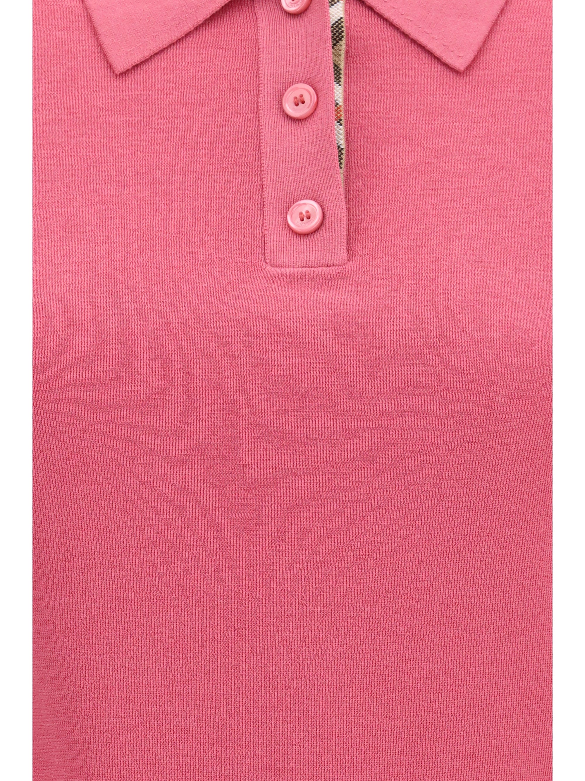 wool polo with check details