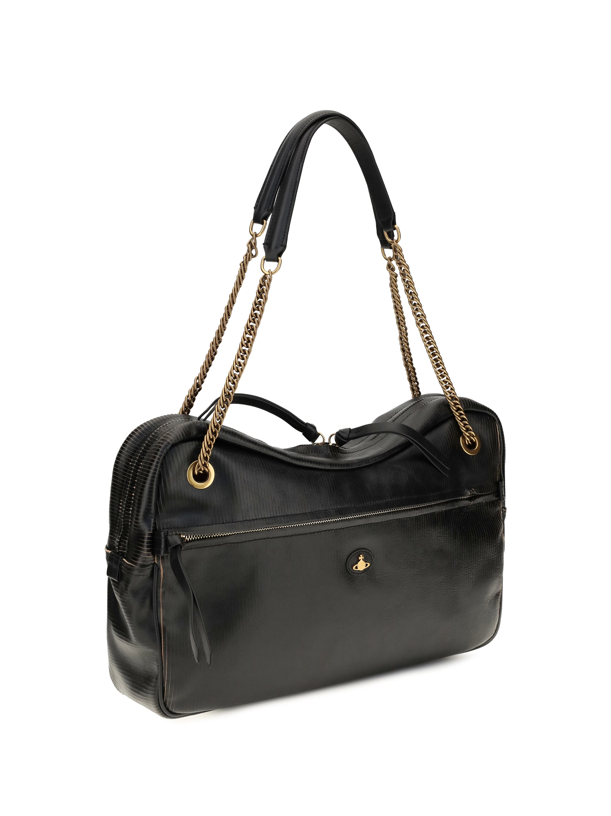 large dolce textured leather shoulder bag