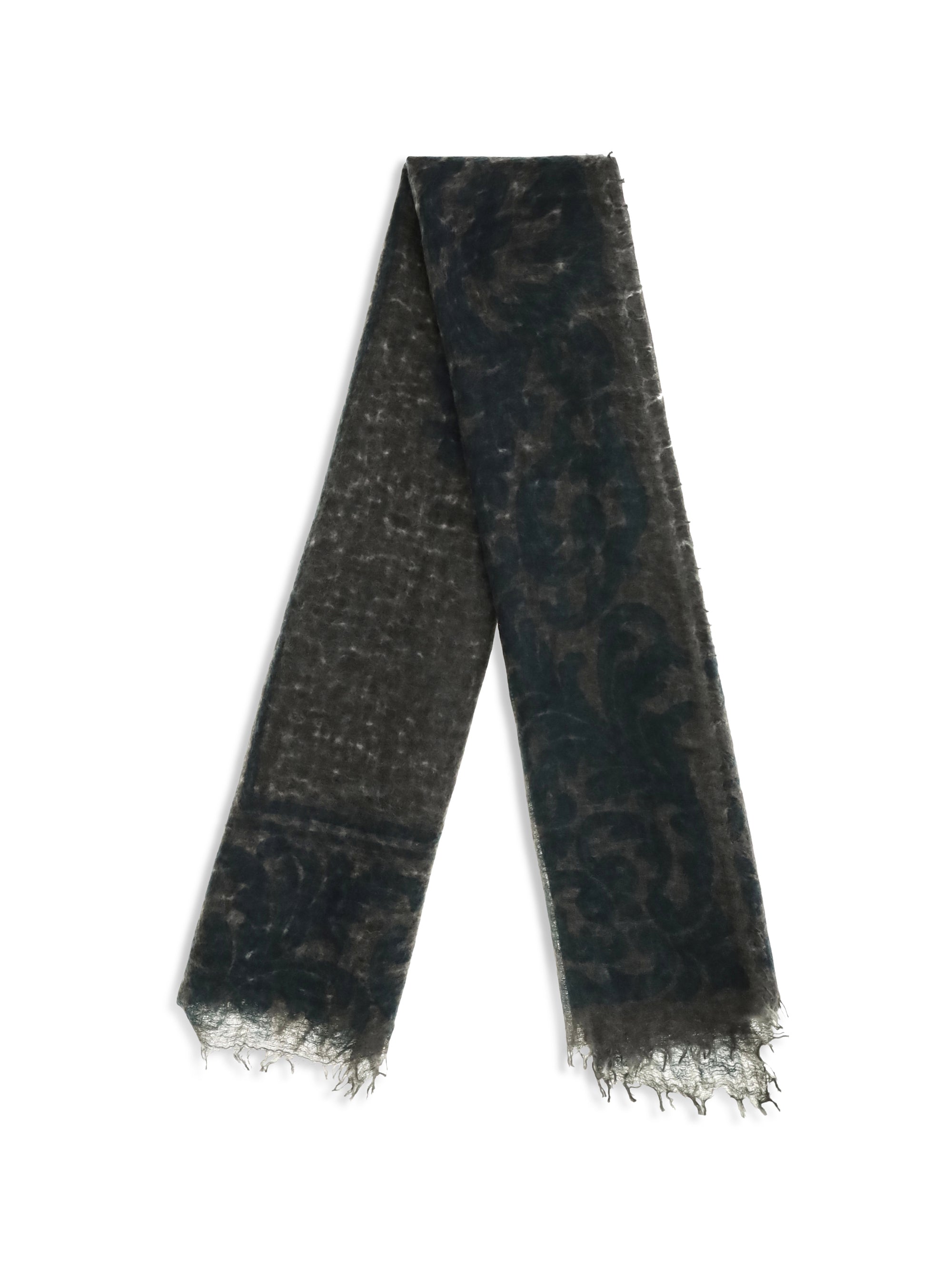 soufflé cashmere scarf with baroque motif