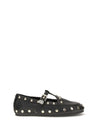 mary jenny studded ballerinas in pebbled leather
