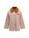 twill jacket with suede details
