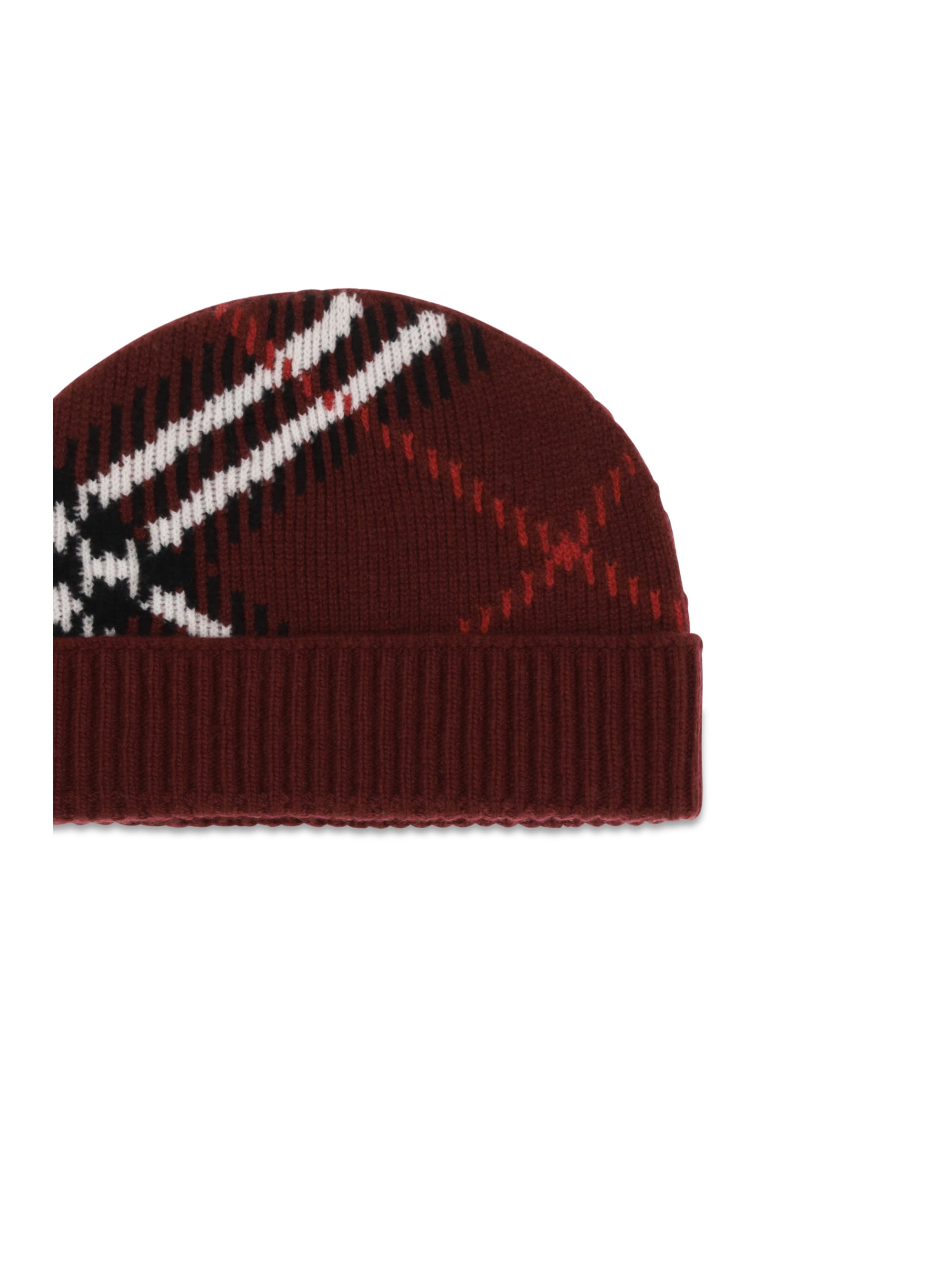 cashmere check beanie