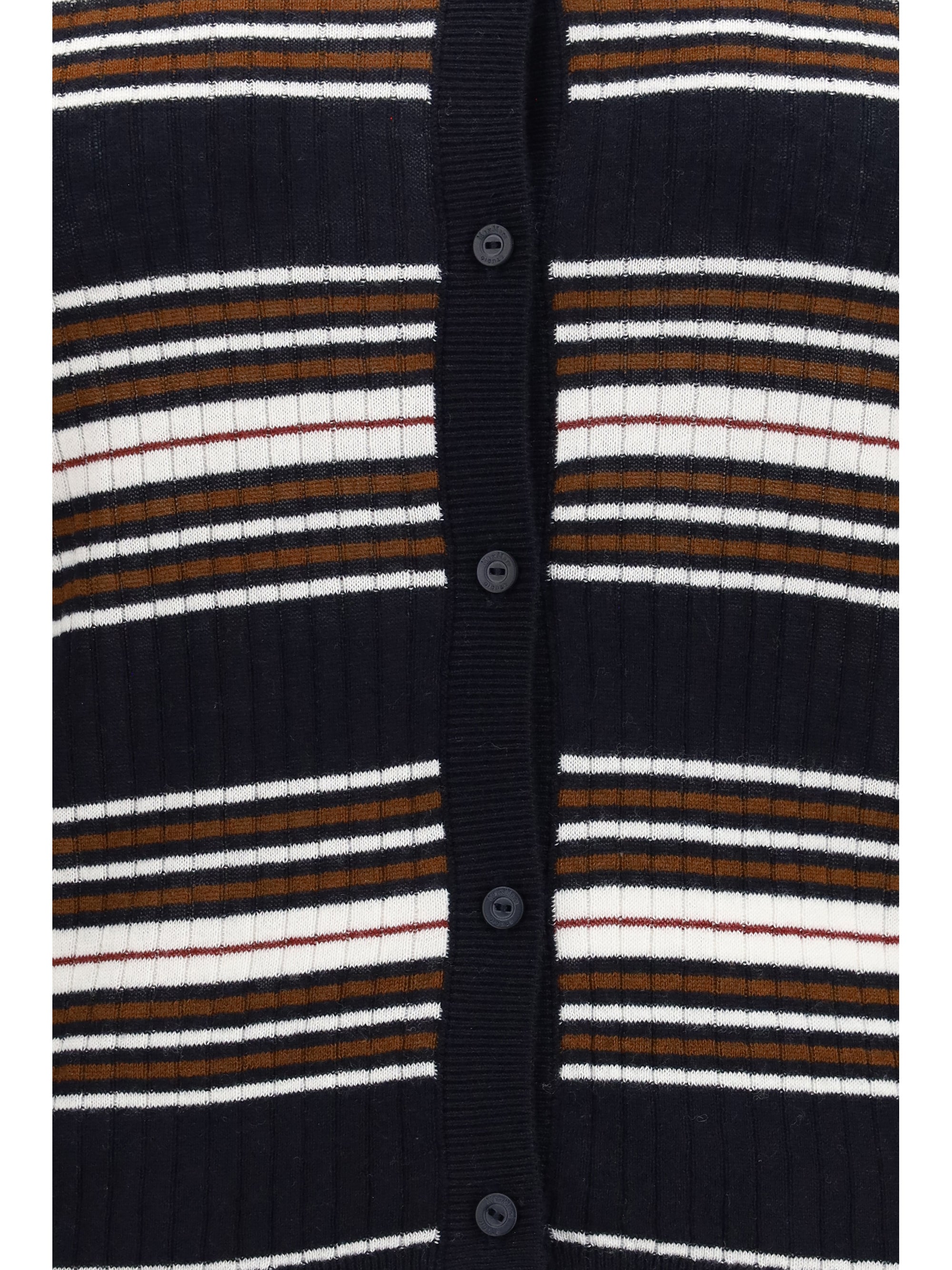 striped silk and wool cardigan