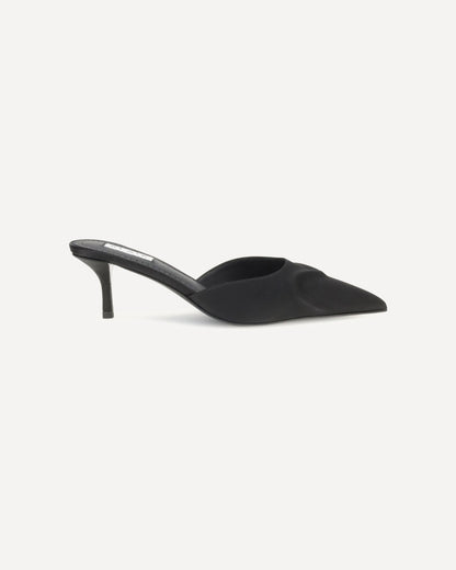 Alaa Le Coeur 3d Satin Mules Black