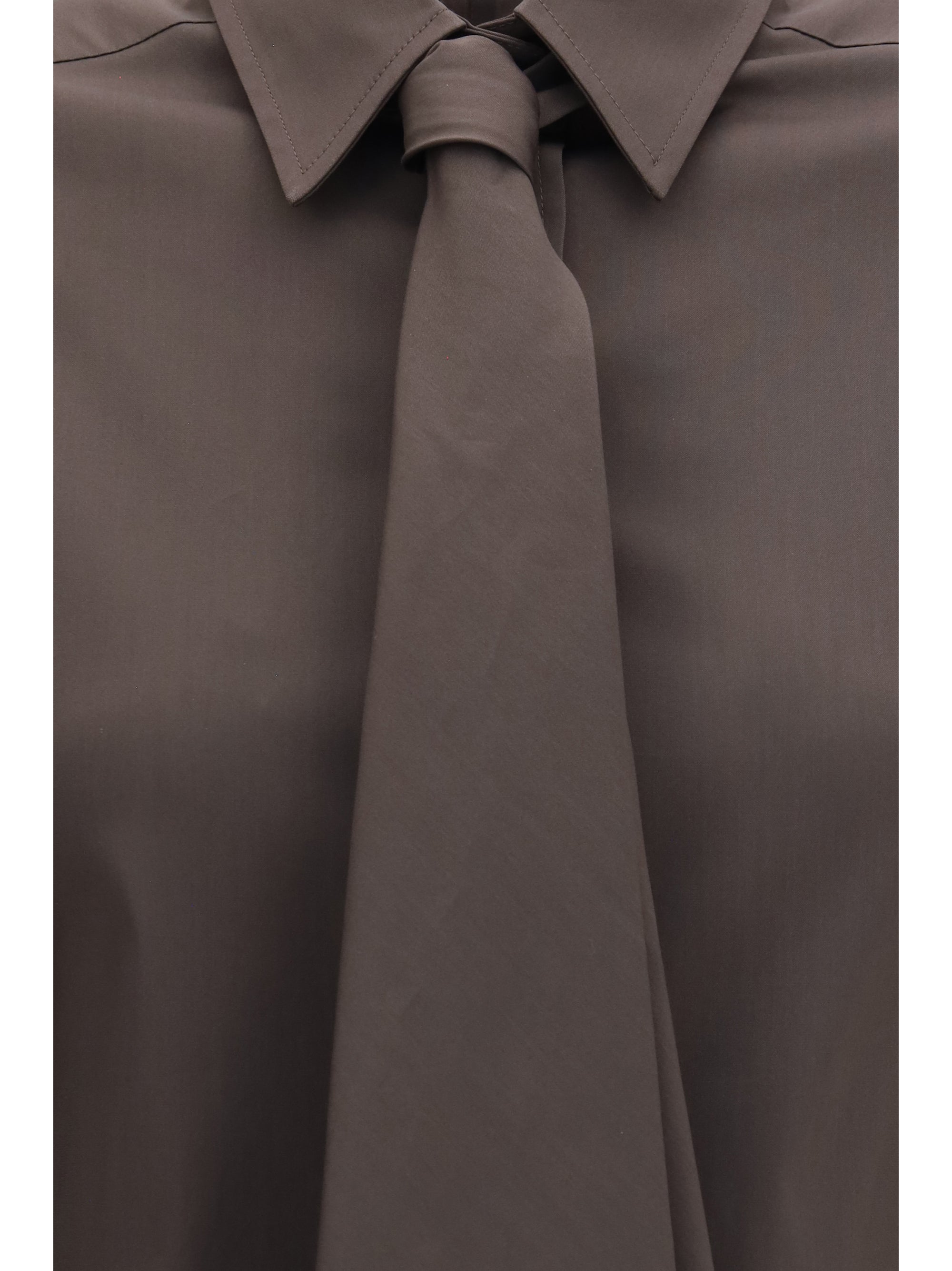 cotton blend shirt with tie