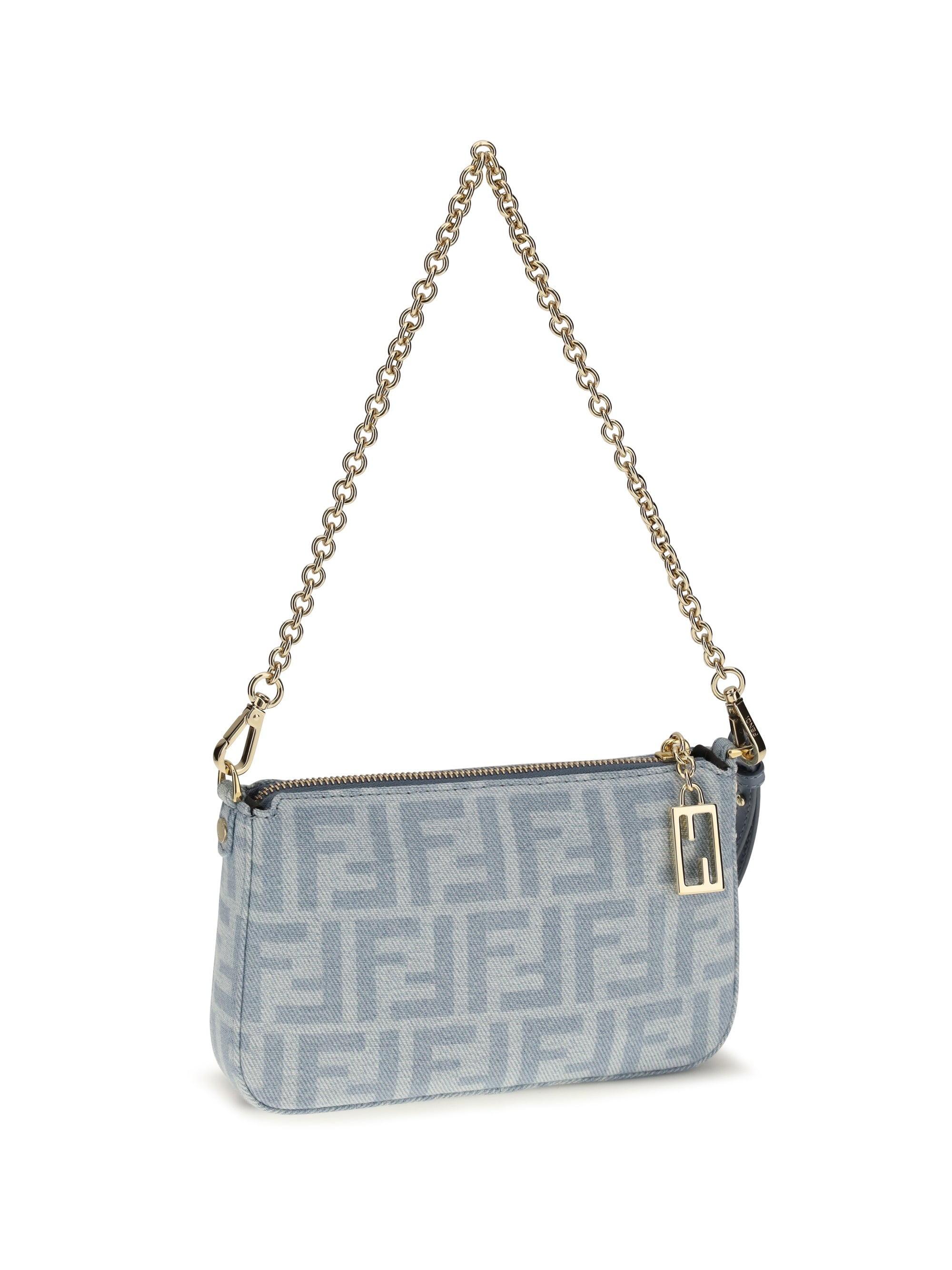 denim baguette clutch