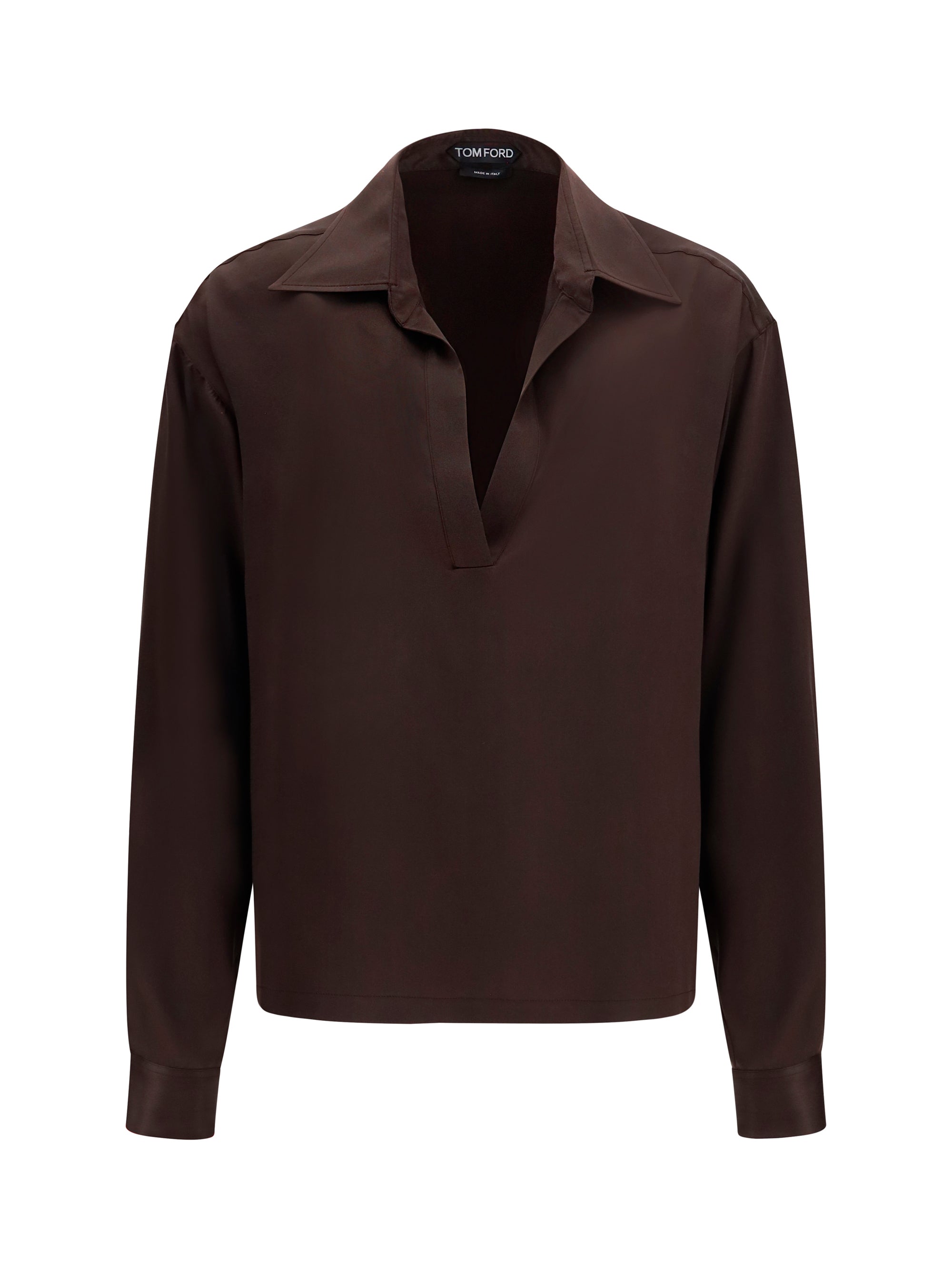 deep v-neck silk shirt