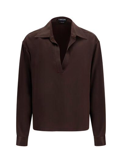 deep v-neck silk shirt