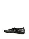 mesh and crocodile-print leather ballerinas
