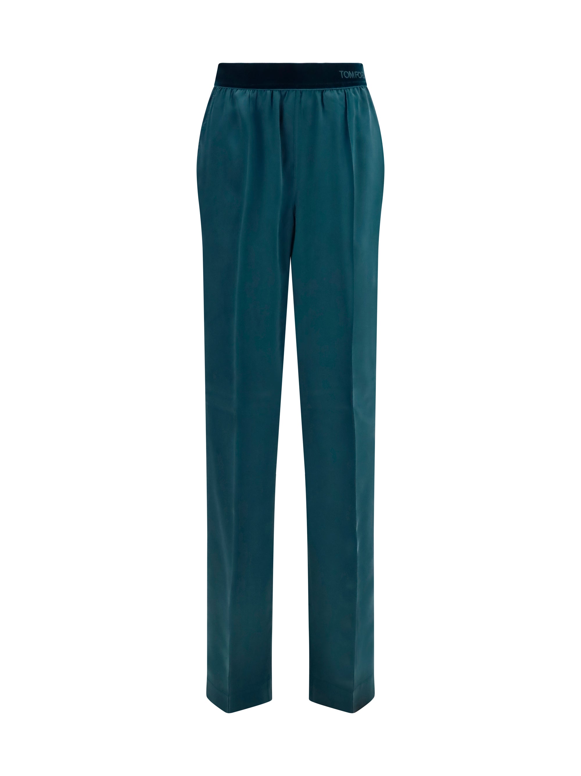 stretch silk satin pants