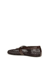 mesh and crocodile-print leather ballerinas