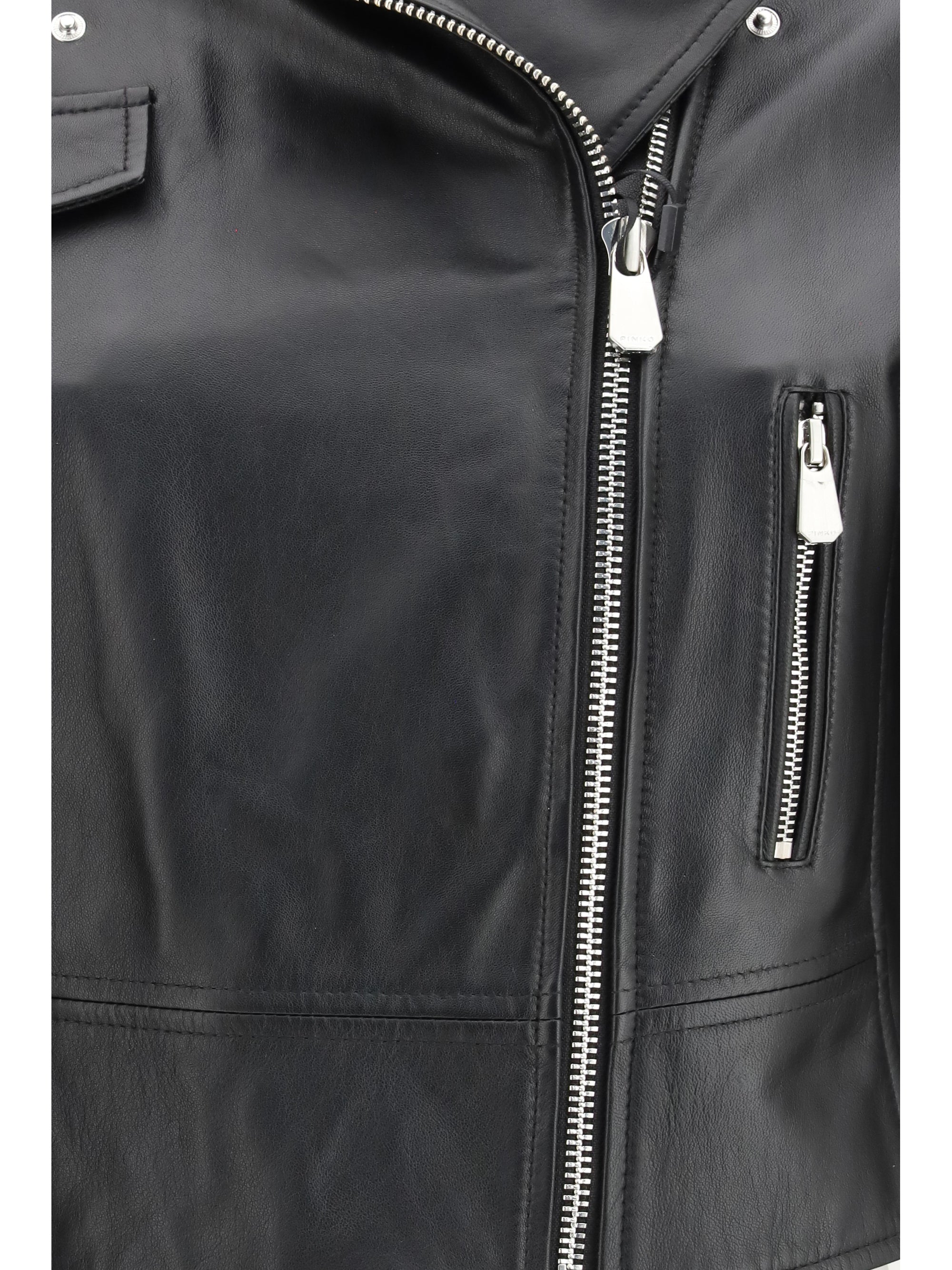 PINKO 40 leather biker jacket 