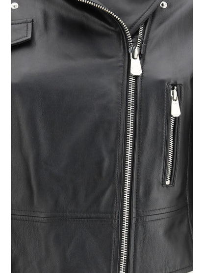 PINKO 40 leather biker jacket 
