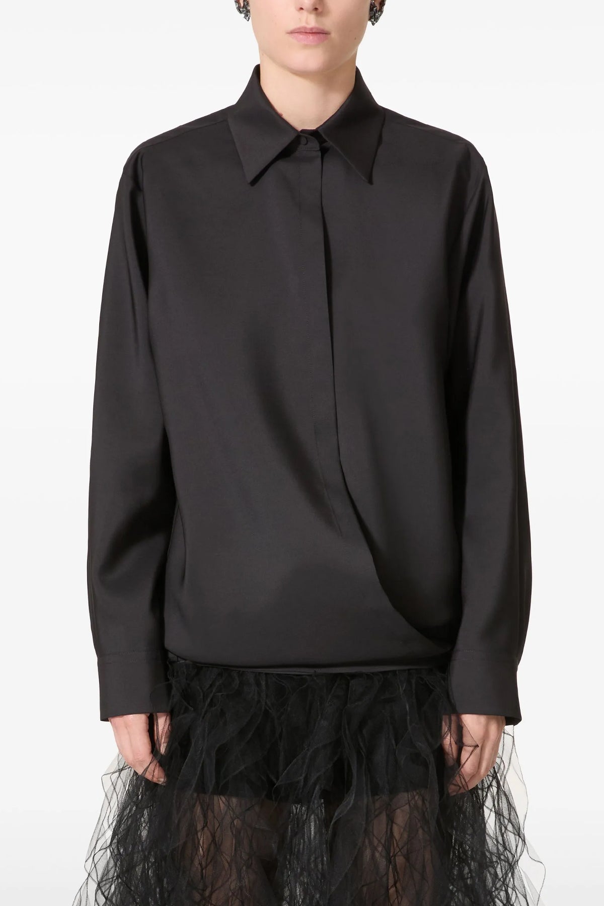 techno light wool fabric shirt