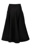 solid crepe couture wool and silk skirt