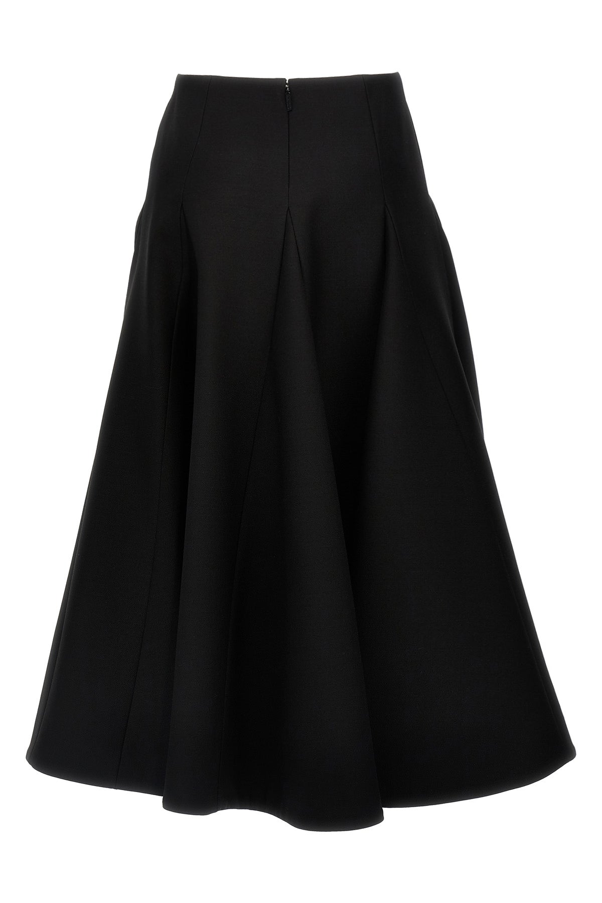 solid crepe couture wool and silk skirt