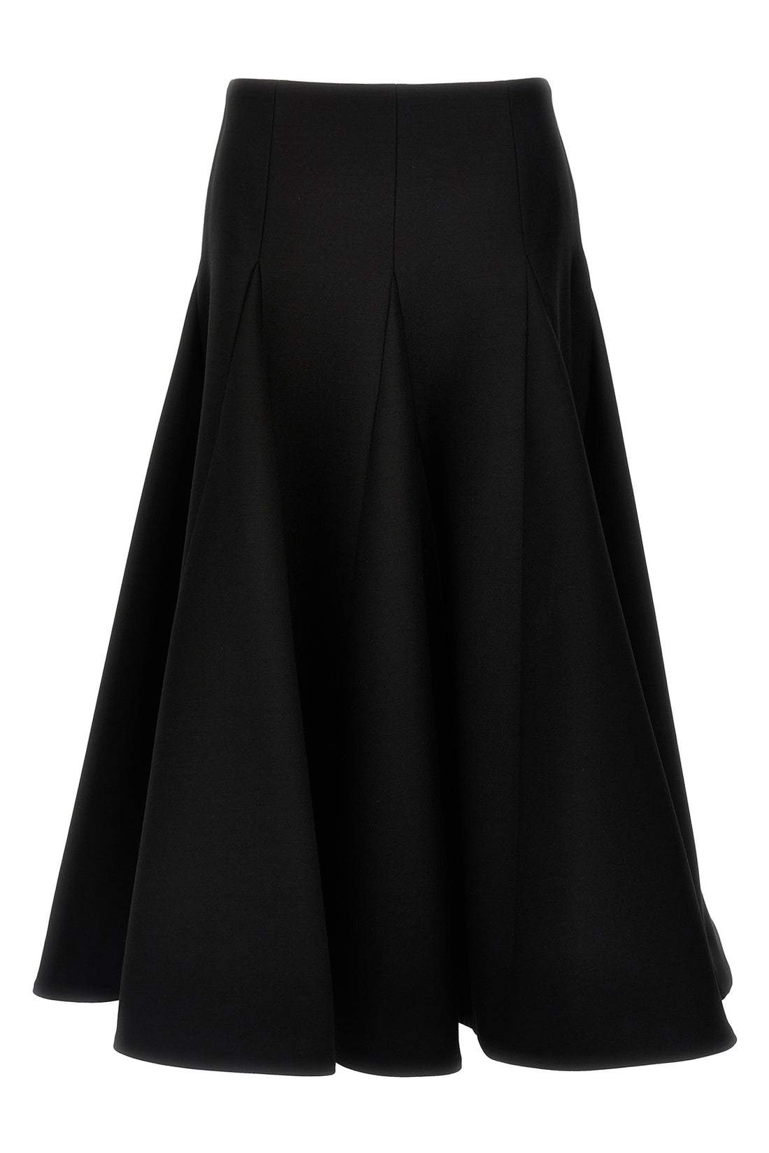 VALENTINO GARAVANI 40 solid crepe couture wool and silk skirt
