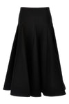 solid crepe couture wool and silk skirt