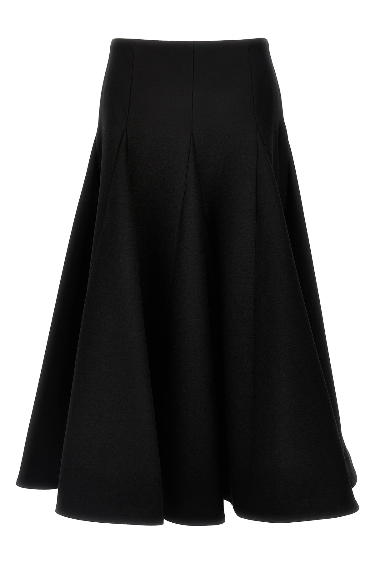 solid crepe couture wool and silk skirt