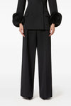 solid grisaille wool trousers