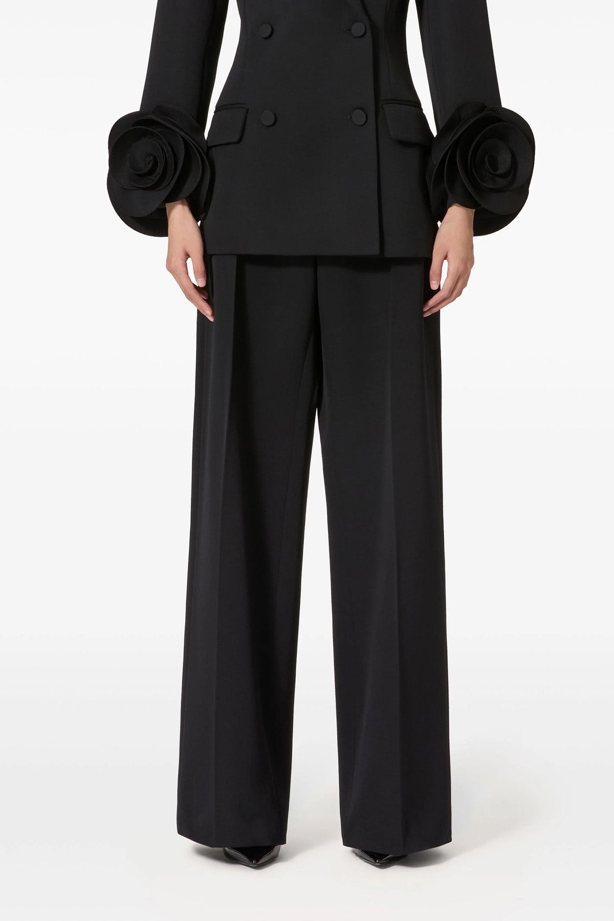 solid grisaille wool trousers