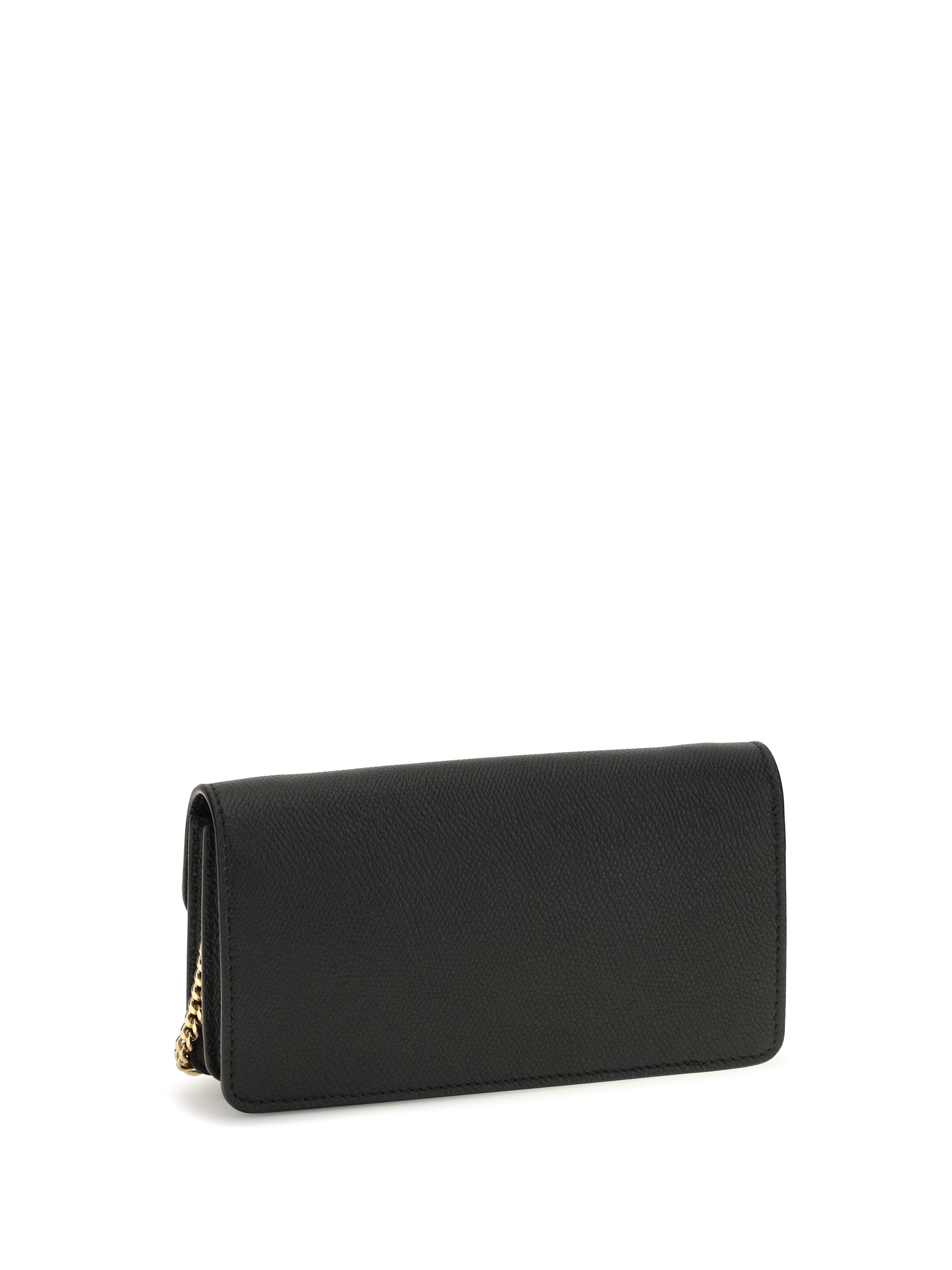 vlogo signature grainy calfskin chain wallet