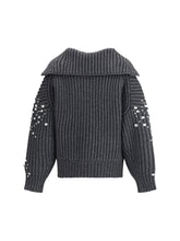 PINKO M rhinestones wool cardigan
