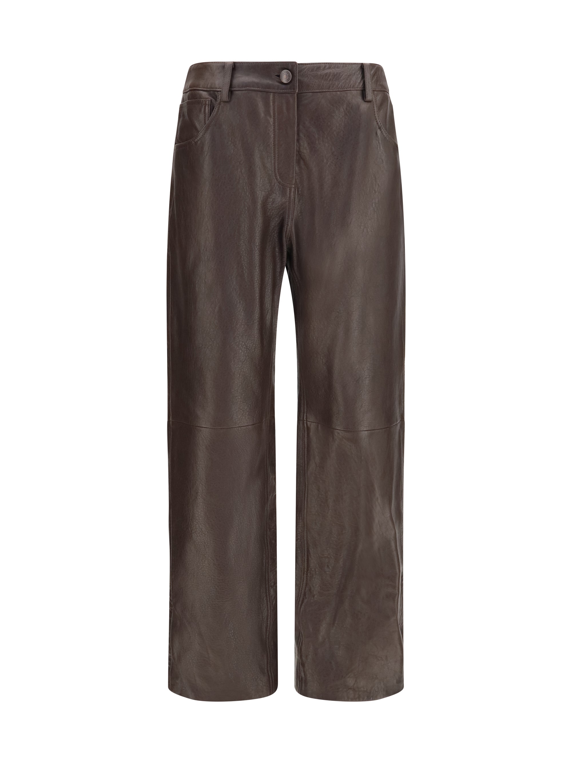 straight-leg leather pants