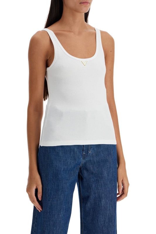 ribbed tank top with v neckline