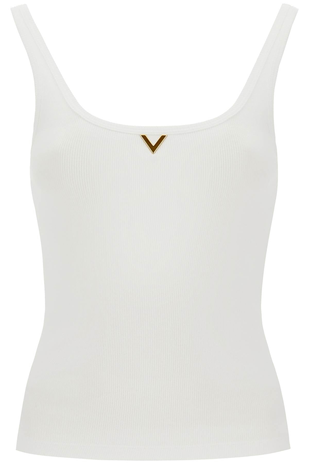 ribbed tank top with v neckline