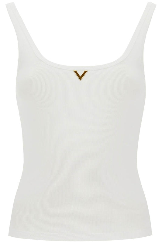 ribbed tank top with v neckline