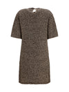 sequin-effect tweed dress
