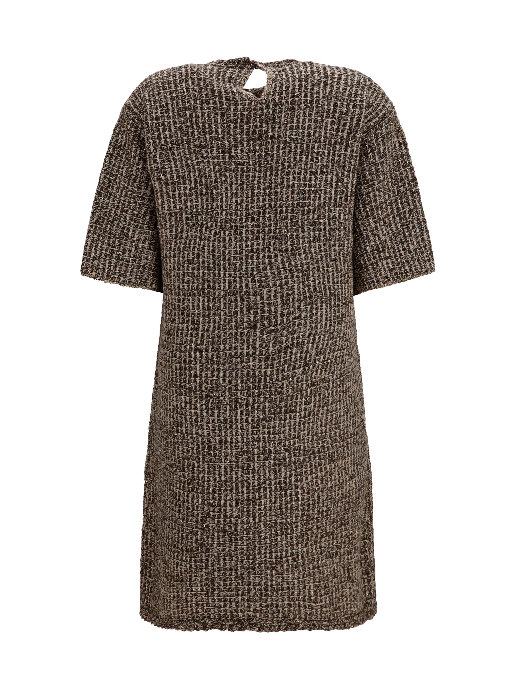 sequin-effect tweed dress
