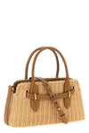 aventure braided wicker and smooth leather handbag