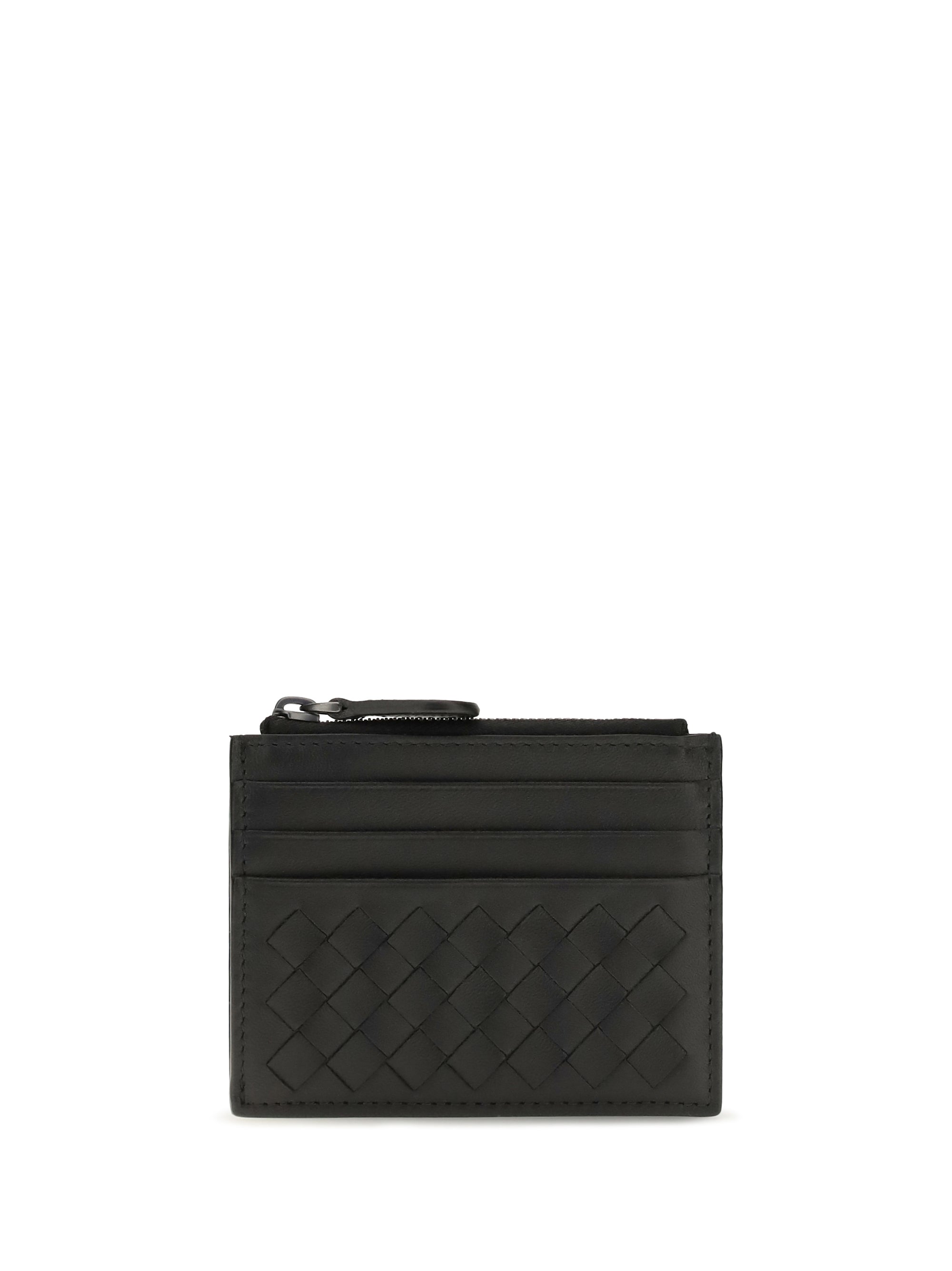 intrecciato zip card holder
