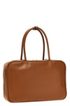 leather top box handbag