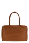 leather top box handbag