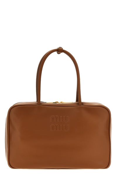 leather top box handbag