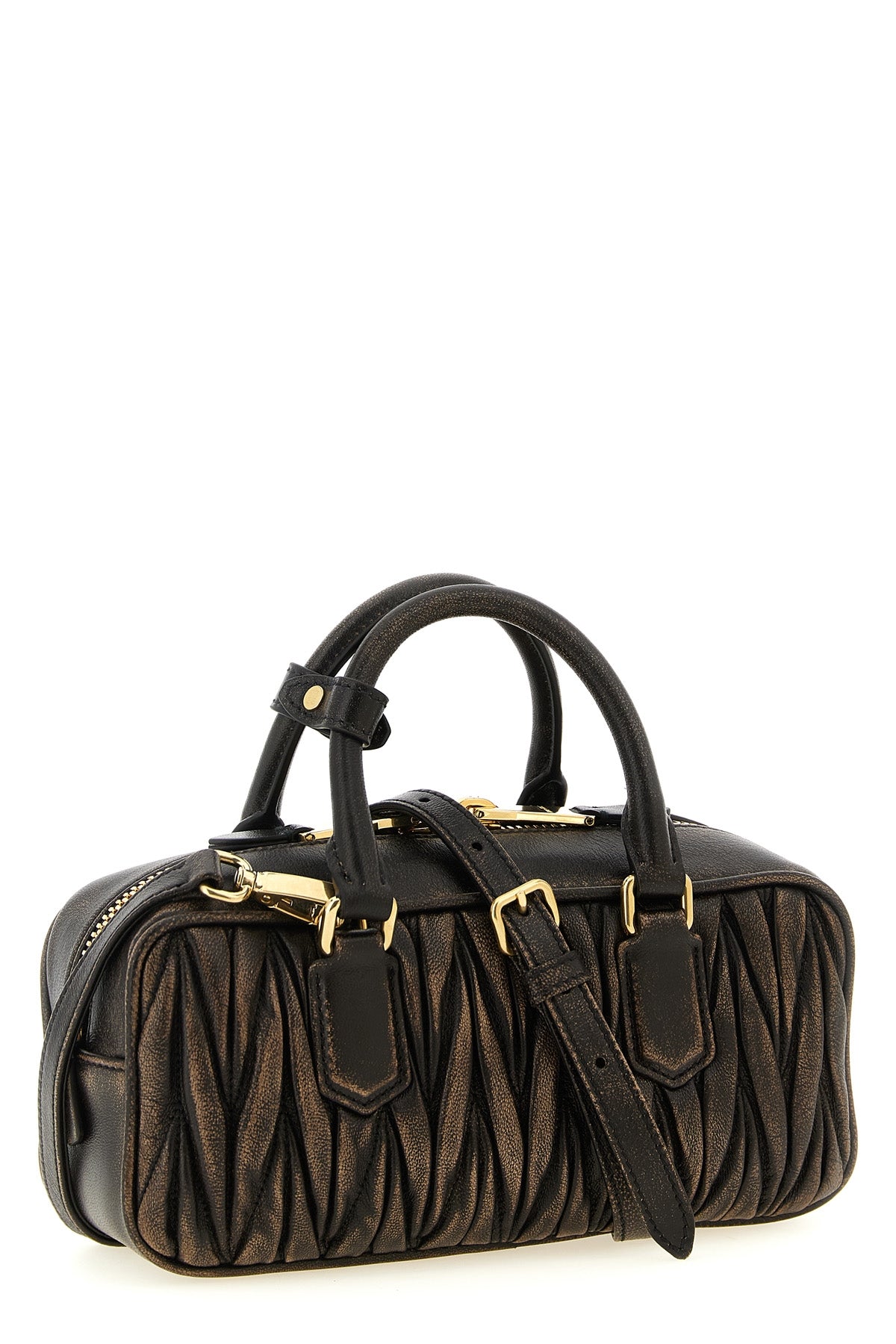 arcadie matelassé aged nappa leather handbag